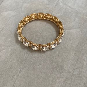 Francesca's Gold & Rhinestone Stretch Bracelet